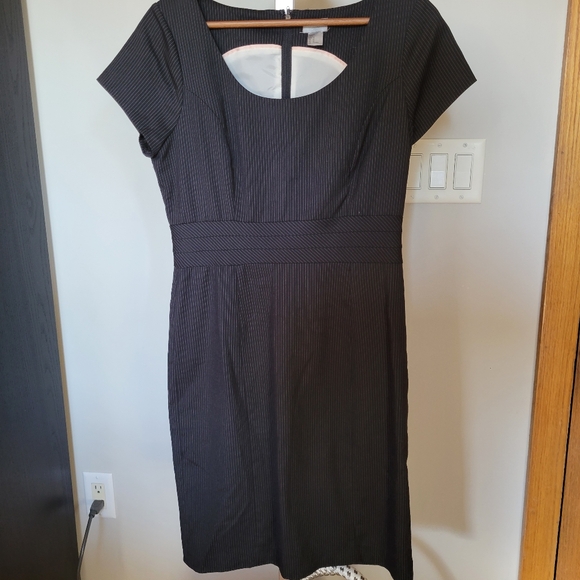 H&M Black with White Pinstripes Office Professional Dress - Picture 2 of 5